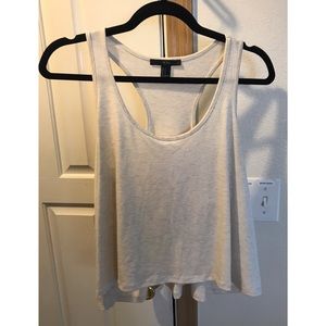 Cream cropped racerback tank
